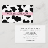 Koe Afdrukken Zwart-wit met Roze Visitekaartje (Voorkant / Achterkant)