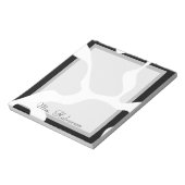 Koe Afdrukken Zwart-witteleraar Notitieblok (Linkerzijde)