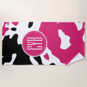Koe Afdrukmonogram Beach Towel Strandlaken (Voorkant)