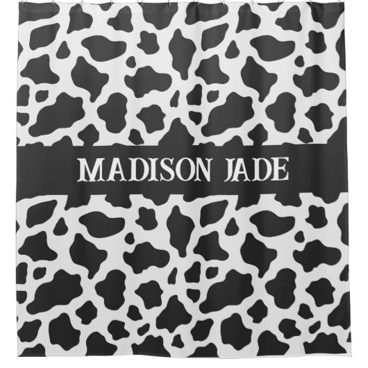 Koe Afdrukmonogram Minimale afdrukken van dieren Douchegordijn (Voorkant)