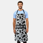 Koe Afdrukmonogram Minimale afdrukken van dieren Schort (Gedragen)