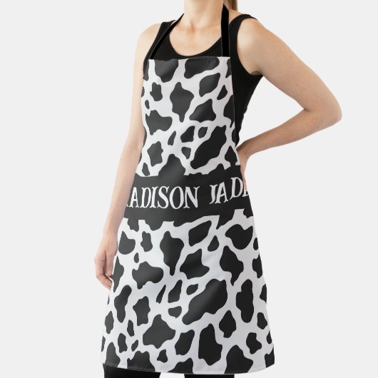 Koe Afdrukmonogram Minimale afdrukken van dieren Schort (Insitu)
