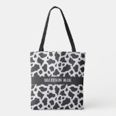 Koe Afdrukmonogram Minimale afdrukken van dieren Tote Bag (Achterkant)