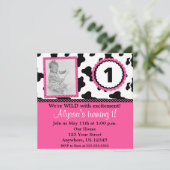 Koe Afdrukroze meisjes van zaterdag NODIG OM HET E Kaart (Staand voorkant)