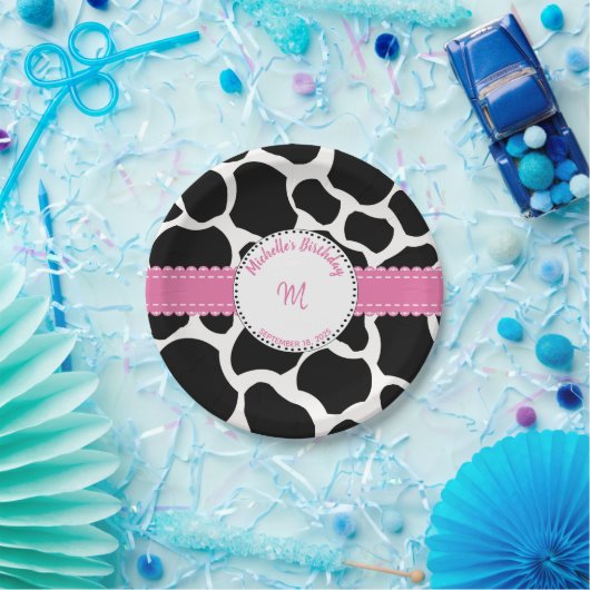 Koe Afdrukroze zwarte Bord op jaarbasis (Feest)