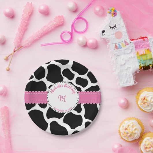 Koe Afdrukroze zwarte Bord op jaarbasis (Feest)