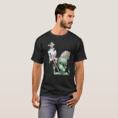 Koe Alien Ufo Ruimteschip Melkweg Sciencefiction T-shirt (Voorkant volledig)