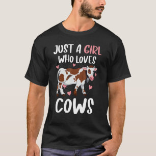 Koe alleen maar een meisje dat van Koe Boerderij h T-shirt