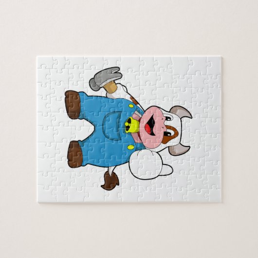 Koe als ambachtsman met Hammer Legpuzzel (Horizontaal)