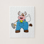 Koe als ambachtsman met Hammer Legpuzzel (Verticaal)