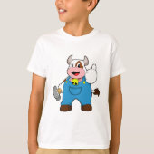 Koe als ambachtsman met Hammer T-shirt (Voorkant)