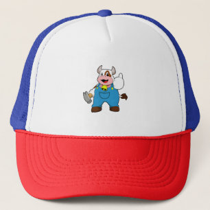 Koe als ambachtsman met Hammer Trucker Pet