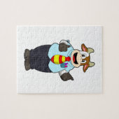 Koe als leraar met Stropdas Legpuzzel (Horizontaal)