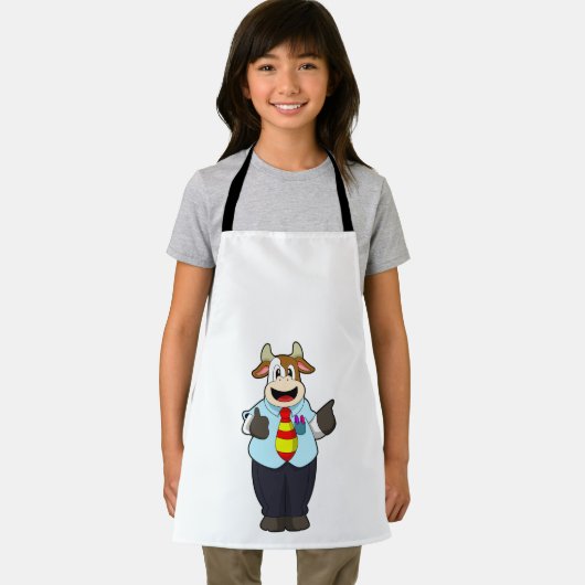 Koe als leraar met Stropdas Schort (Insitu)