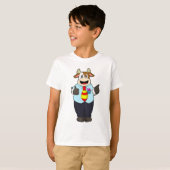 Koe als leraar met Stropdas T-shirt (Voorkant volledig)