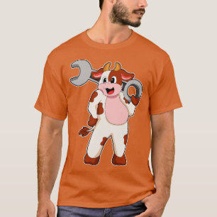 Koe als mechanisch met sleutel t-shirt