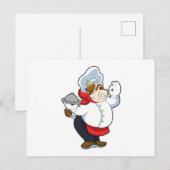 Koe als ober met dienblad briefkaart (Voorkant / Achterkant)