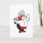 Koe als ober met dienblad kaart (Voorkant)