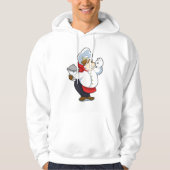 Koe als Ober met Serving bord Hoodie (Voorkant)