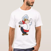 Koe als Ober met Serving bord T-shirt (Voorkant)