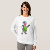 Koe als schilder met verf & pron t-shirt (Voorkant volledig)