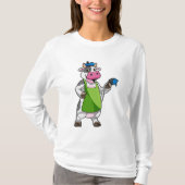 Koe als schilder met verf & pron t-shirt (Voorkant)