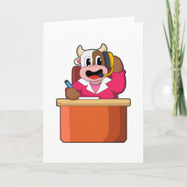 Koe als secretaris met tabel kaart