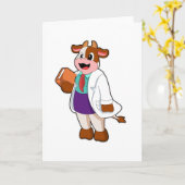 Koe als verpleegster met boek kaart (Gele Bloem)