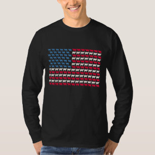 Koe - amerikaanse vlag heifer op 4 juli Boerderij T-shirt