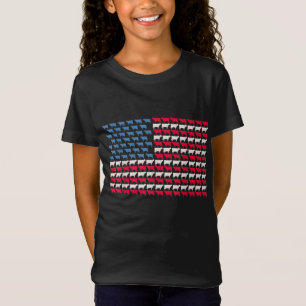 Koe - amerikaanse vlag heifer op 4 juli Boerderij T-shirt