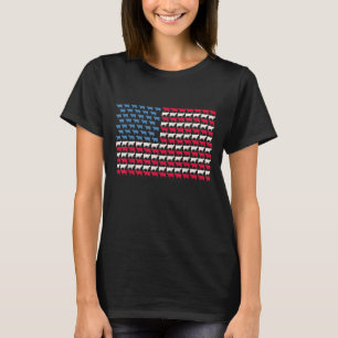Koe - amerikaanse vlag heifer op 4 juli Boerderij T-shirt