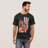 Koe Amerikaanse Vlag Heifer US 4th of July Boerder T-shirt (Voorkant volledig)