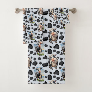 Koe Animal Pattern Design Bad Handdoek