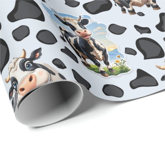 Koe Animal Pattern Design Cadeaupapier (Rol Hoek)