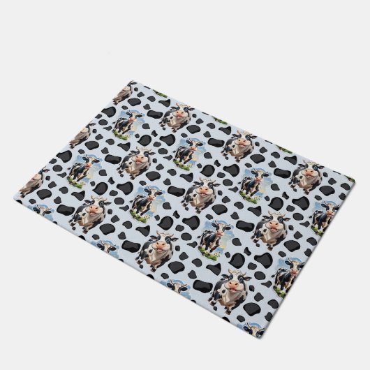 Koe Animal Pattern Design Deurmat (Schuin)