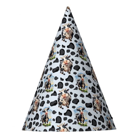 Koe Animal Pattern Design Feesthoedjes (Voorkant)
