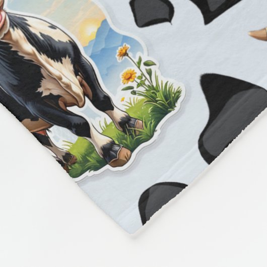 Koe Animal Pattern Design Fleece Deken (Hoek)