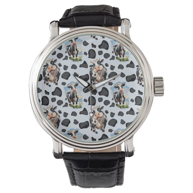 Koe Animal Pattern Design Horloge (Voorkant)