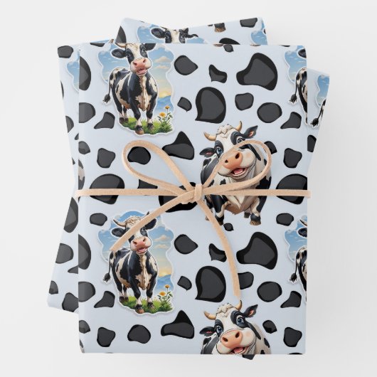 Koe Animal Pattern Design Inpakpapier Vel (In situ)