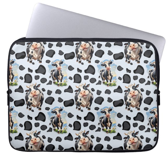 Koe Animal Pattern Design Laptop Sleeve (Voorkant)