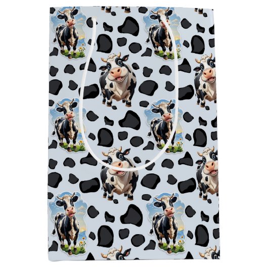 Koe Animal Pattern Design Medium Cadeauzakje (Voorkant)