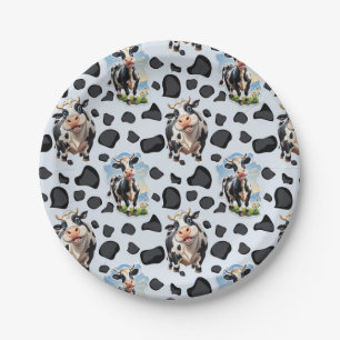 Koe Animal Pattern Design Papieren Bordje