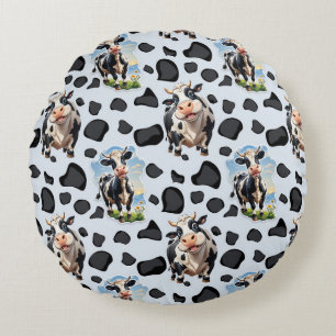 Koe Animal Pattern Design Rond Kussen