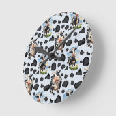 Koe Animal Pattern Design Ronde Klok (Hoek)