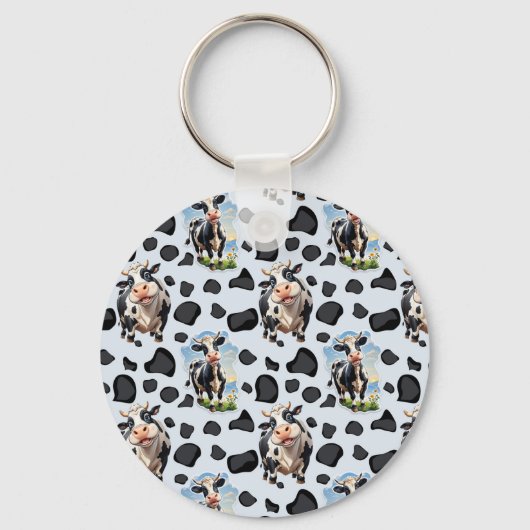 Koe Animal Pattern Design Sleutelhanger (Voorkant)