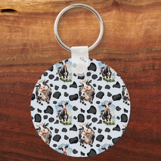 Koe Animal Pattern Design Sleutelhanger (Achterkant)