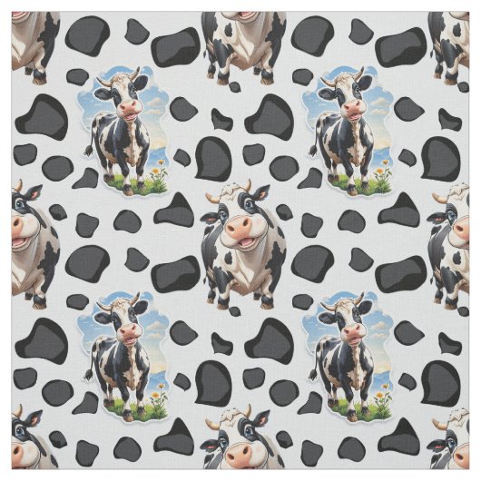 Koe Animal Pattern Design Stof (Swatch)