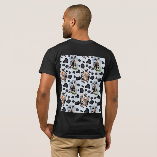 Koe Animal Pattern Design T-shirt (Achterkant volledig)