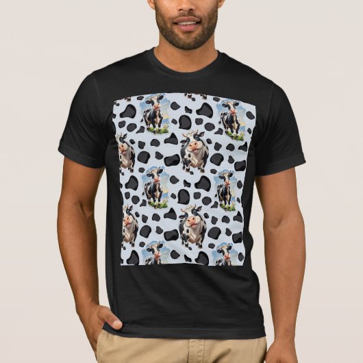 Koe Animal Pattern Design T-shirt (Voorkant)