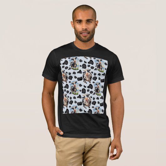 Koe Animal Pattern Design T-shirt (Voorkant volledig)